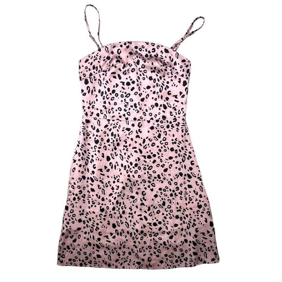 Pink Cheetah Silky y2k Style Mini Dress - Picture 2 of 9